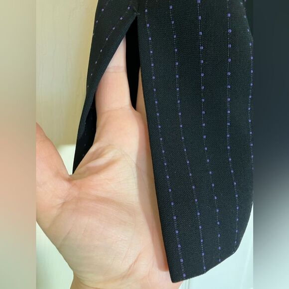 NWT, Tahari, pencil skirt, slit on either side, black with purple detail, size 6 - Picture 3 of 4